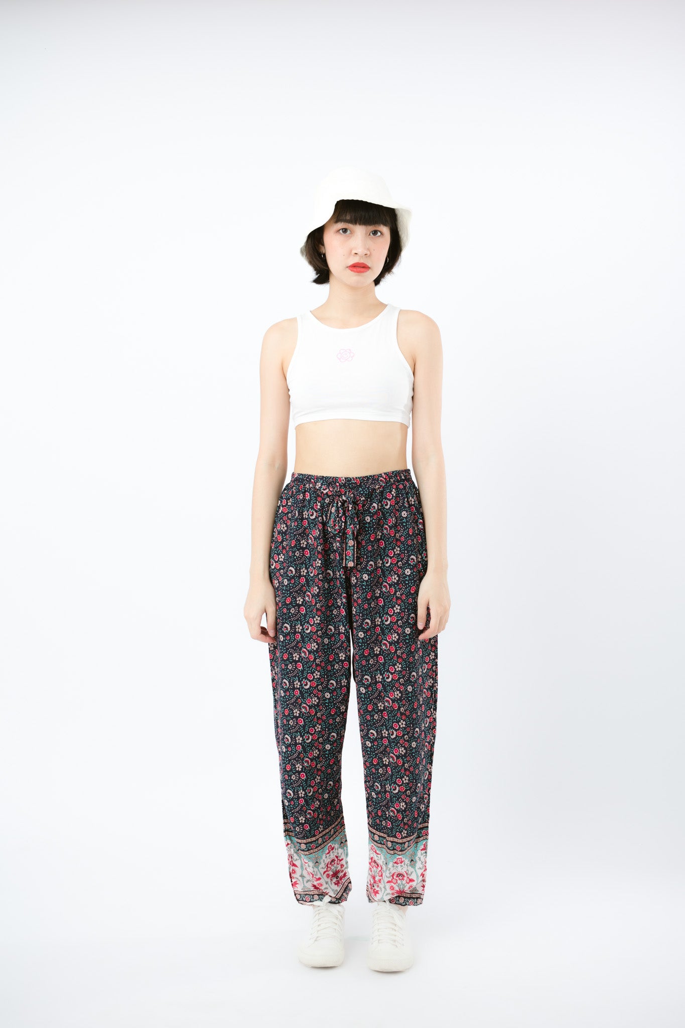 Floral jogging pants ผ้าเรยอนสปันใส่สบายฟีลกางเกงช้าง